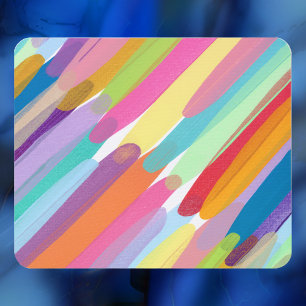 Mousepad Traços Coloridos Diagonais, Pintura Abstrata