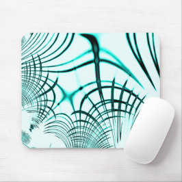 Mousepad Traços curvos ciano cruzados em fundo claro