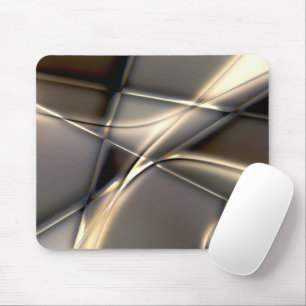 Mousepad Traços curvos de ouro e quadrados torcidos sobre a