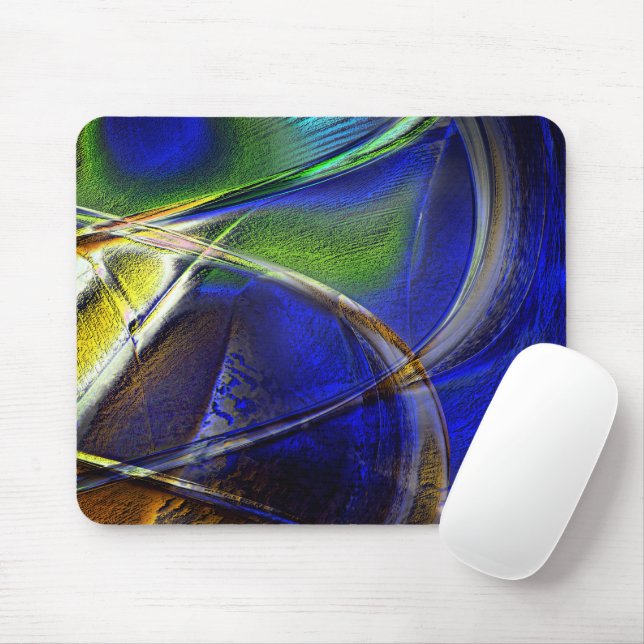 Mousepad Traços curvos sobre a sépia para a crosta verde e  (Com mouse)