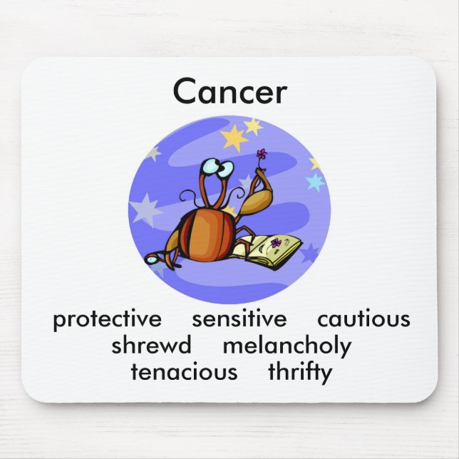 Mousepad Traços de caranguejo de Cancer personalizável Zodi (Frente)