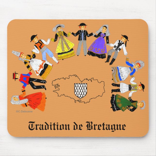 Mousepad Tradição de Bretagne, França (Frente)