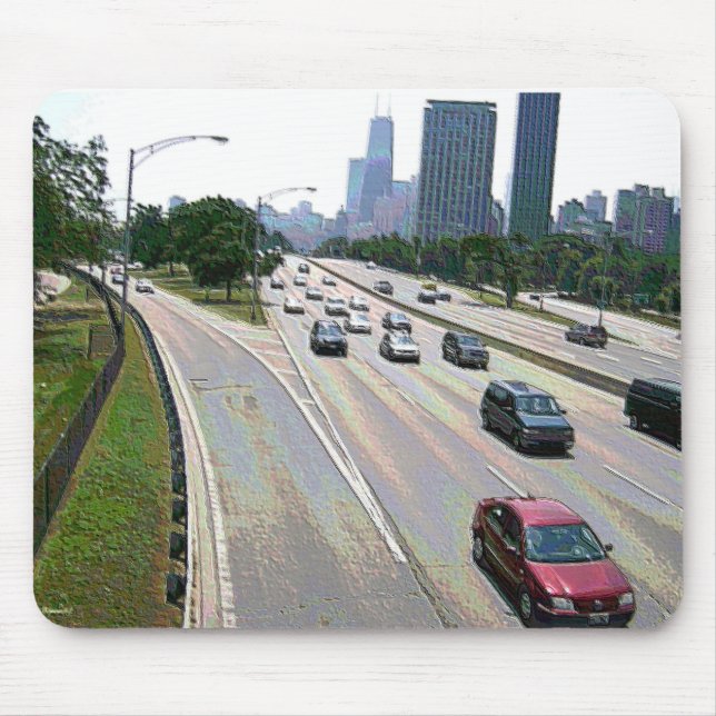 Mousepad Tráfego de Chicago em Arenito (Frente)