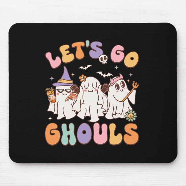 Mousepad Traje de Fantasma de Halloween dos Ghouls Retro Gr (Frente)