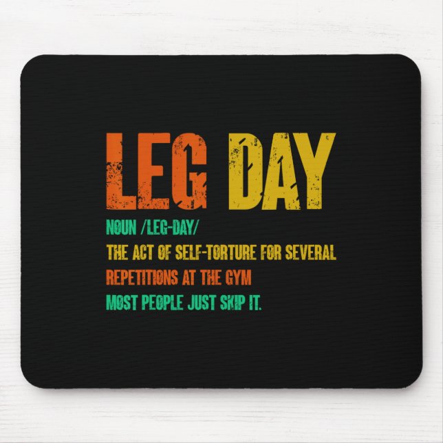 Mousepad Trajetória de Gym de Definição de Dia Perna (Frente)