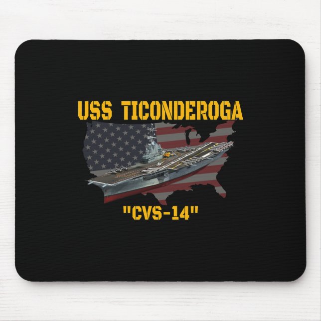 Mousepad Transportadora De Aeronaves Uss Ticonpeta Cvs-14 V (Frente)