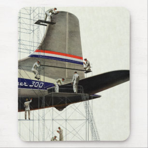 Mousepad Transporte Vintage, Manutenção de Aviões