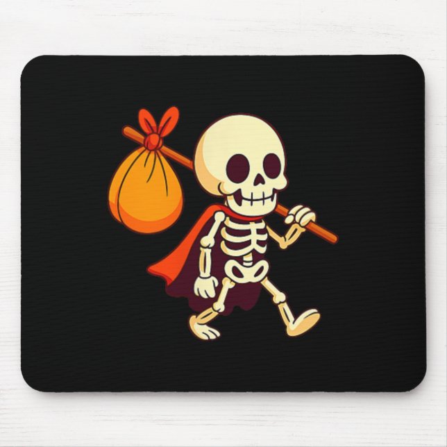 Mousepad Trapaceiro Ou Esqueleto Camisa Cuta Halloween Boy  (Frente)