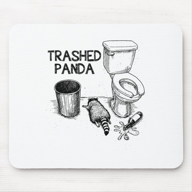 Mousepad Trashed Panda Funny Drunk Racoon  (Frente)