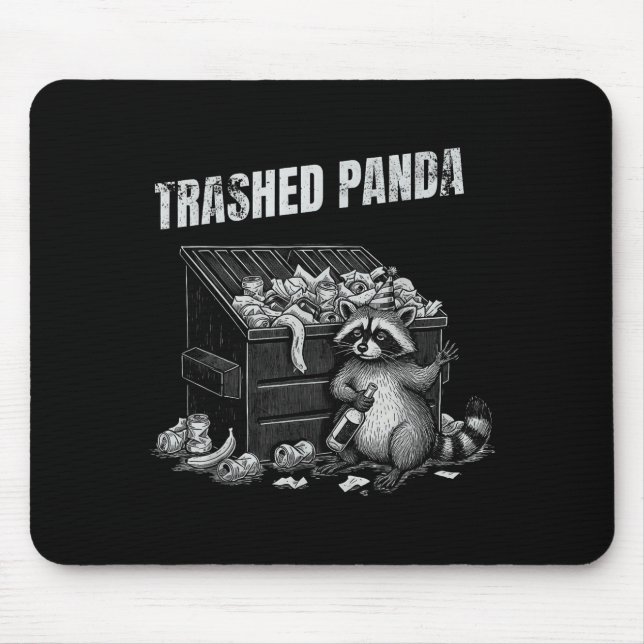 Mousepad Trashed Panda Funny Drunk Racoon Cool Animals Grap (Frente)