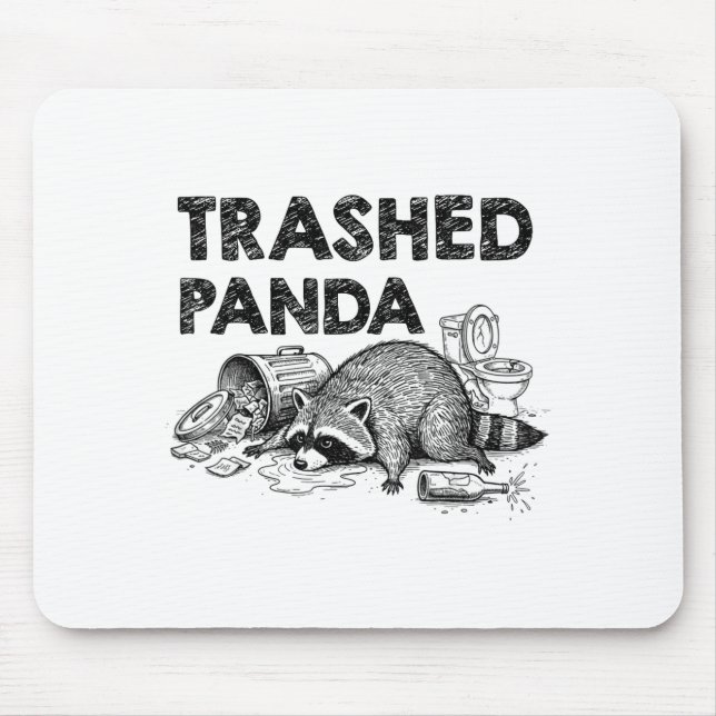 Mousepad Trashed Panda Funny Drunk Racoon Gets Drunk Meme F (Frente)