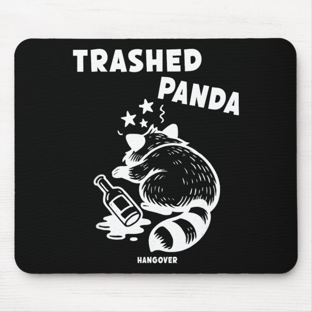 Mousepad Trashed Panda Hangover Social Media Crazy Drunk Ra (Frente)