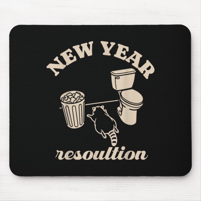Mousepad Trashed Panda New Year Resolution Funny Drunk Racc (Frente)