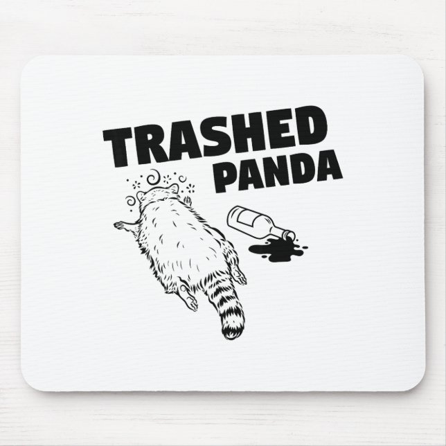 Mousepad Trashed Panda Raccoon Funny Raccoon Gets Drunk Rac (Frente)