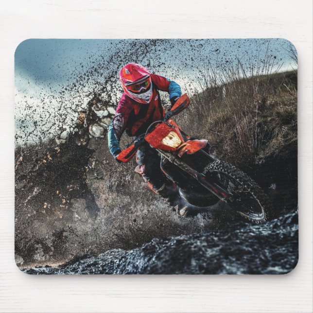 Mousepad Travesseiro decorativo de motociclista (Frente)