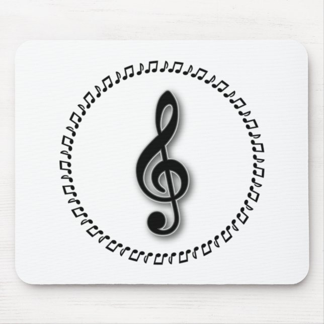 Mousepad Treble Clef Music Note Design (Frente)