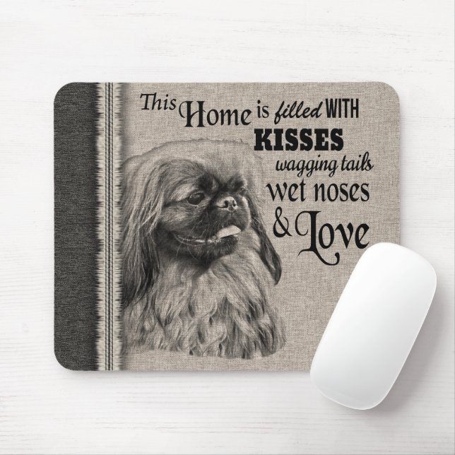 Mousepad Trecho bonito do retrato de Pekingese (Com mouse)