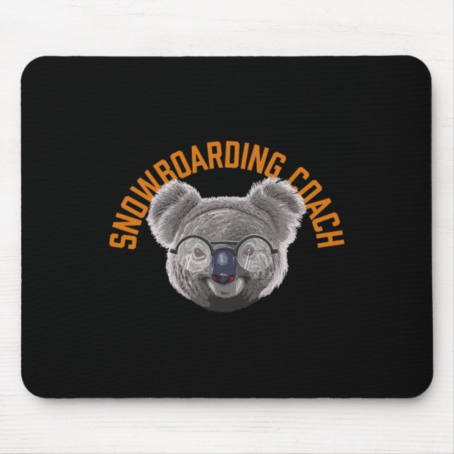 Mousepad Treinador Koalified Snowboard Snowboarder Funny Wi (Frente)