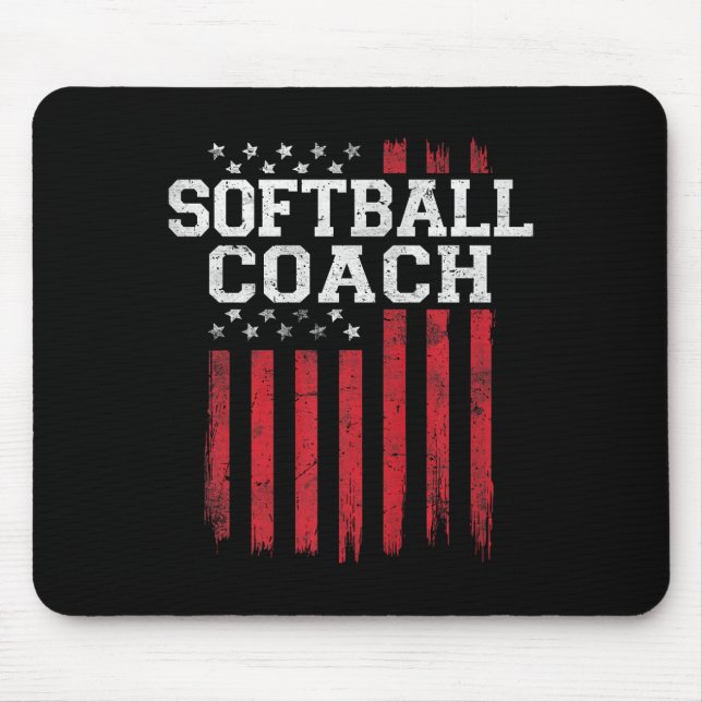 Mousepad Treinador Softball Ortoputo Americano Flag Usa Pat (Frente)
