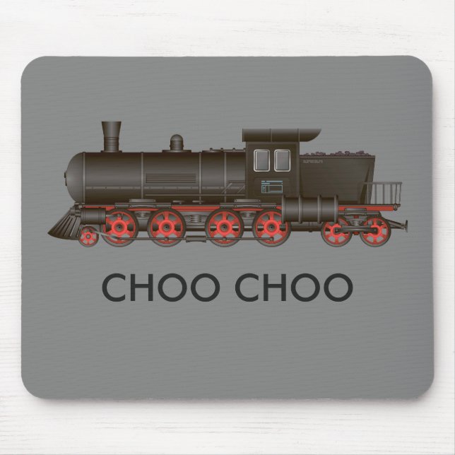 Mousepad Treine o motor Choo Choo ou personalize o texto (Frente)