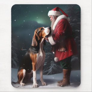 Mousepad Treing Walker Coonhound Santa Claus Natal