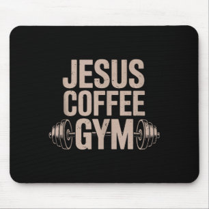 Mousepad Treino Cristão Engraçado Jesus Café Academia Halte
