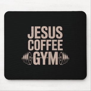 Mousepad Treino Cristão Engraçado Jesus Café Academia Halte