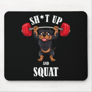 Mousepad Treino de agachamento de fitness de Rottweiler eng