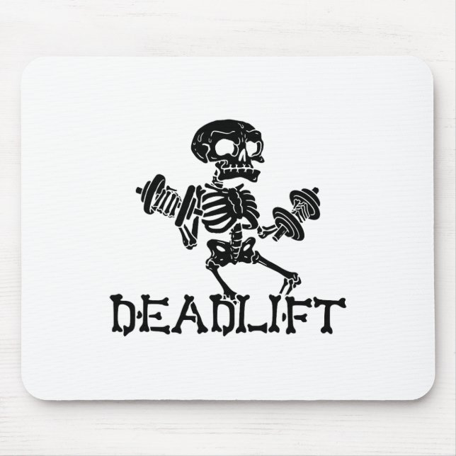 Mousepad Treino de Esqueleto de Halloween com Levantamento  (Frente)