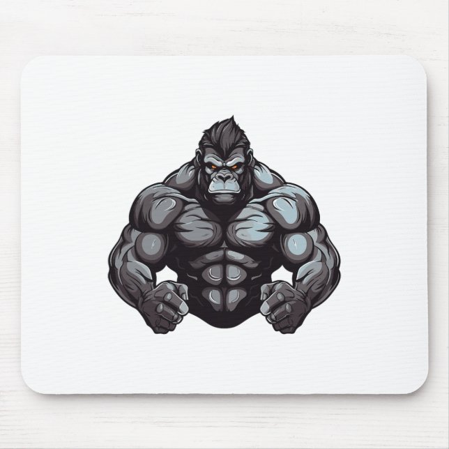 Mousepad Treino de fisiculturismo do monstro Gorila Academi (Frente)