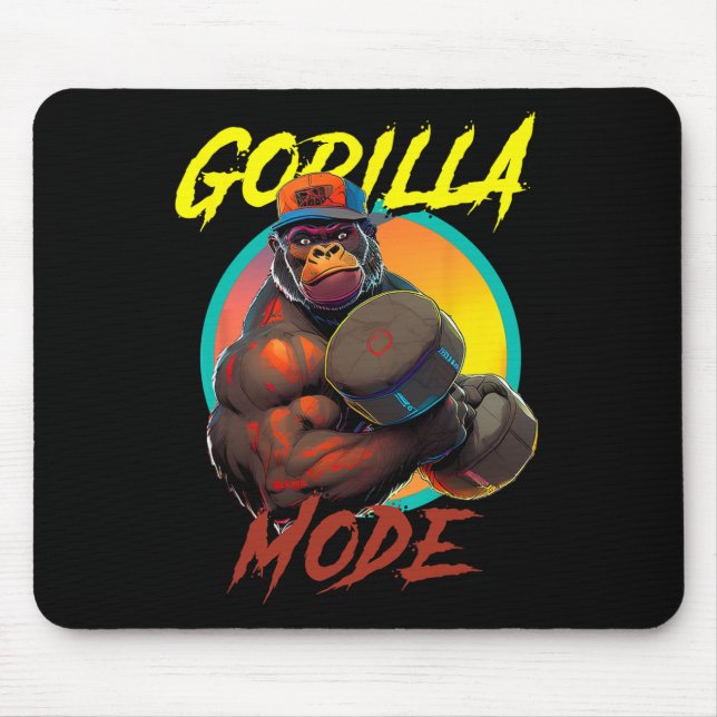 Mousepad Treino de Gorila no Modo Bodybuilding  (Frente)