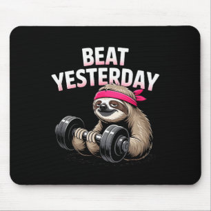 Mousepad Treino de halteres de preguiça engraçado de bater