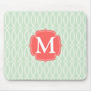 Mousepad Treliça moderna da hortelã elegante personalizad
