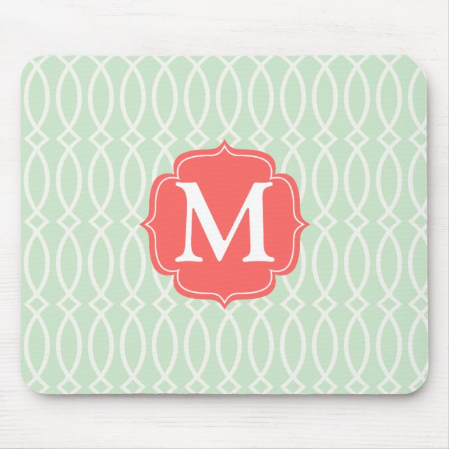 Mousepad Treliça moderna da hortelã elegante personalizada (Frente)