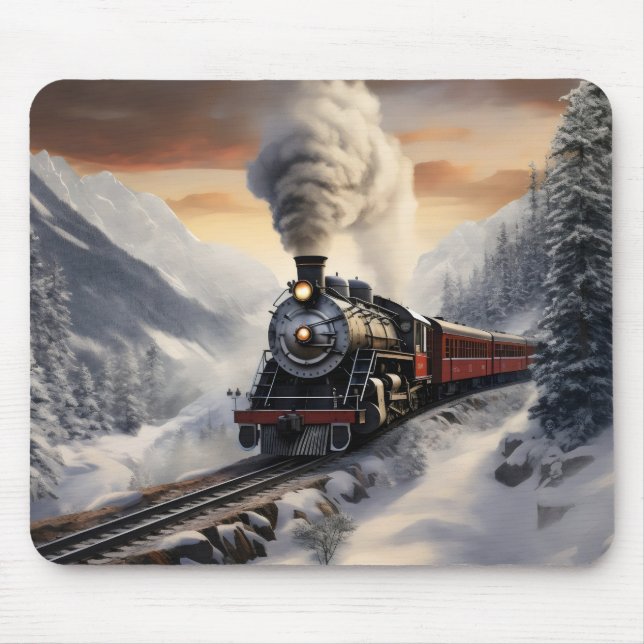 Mousepad Trem nas Montanhas Nevadas (Frente)