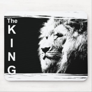 Mousepad Trendy Black White Pop Art Lion Head Modelo