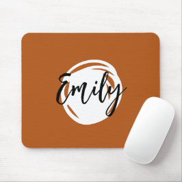 Mousepad Trendy Caramel castanho Monograma abstrato simples