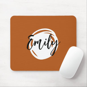 Mousepad Trendy Caramel castanho Monograma abstrato simples