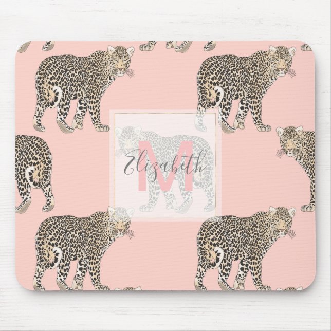 Mousepad Trendy Chic Leopard Animal Patterno (Frente)