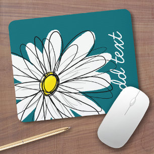 Mousepad Trendy Daisy com azul e amarelo