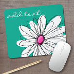 Mousepad Trendy Floral Daisy Illustration - Rosa e Verde<br><div class="desc">Uma peça de arte dúzia e caprichosa,  hipster. Você pode adicionar um nome,  monograma ou outro texto personalizado. Se você precisar mover a arte ao redor,  clique no botão personalizar para fazer alterações.</div>