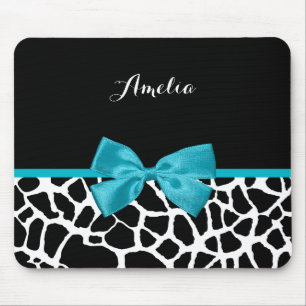 Mousepad Trendy Giraffe Animal Print Turquoise Arco e nome