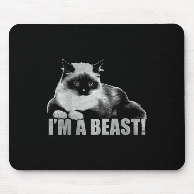 Mousepad Trendy Graphic Cat Stamp Sou um Beast (Frente)