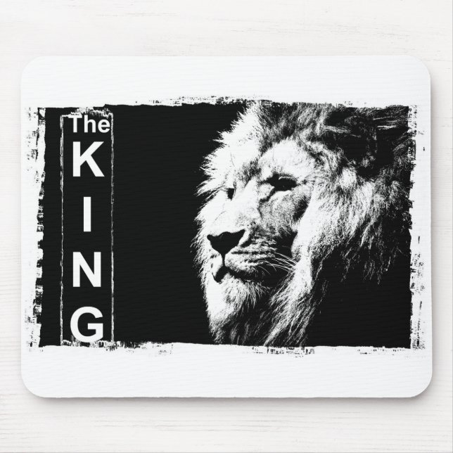 Mousepad Trendy Modelo Lion Head Pop de Arte O Rei (Frente)
