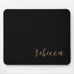 Mousepad Trendy Modern Black & Dourado - Pad do Mouse Simpl