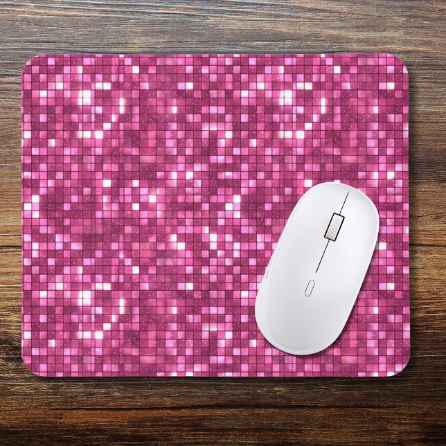 Mousepad Trendy Valentine Hot Pink Disco Style Square (Criador carregado)