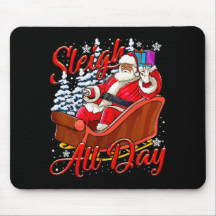Mousepad Trenó de Natal do Papai Noel Brinquedos Preto Afro
