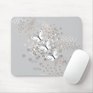 Mousepad Três Borboletas Brancas