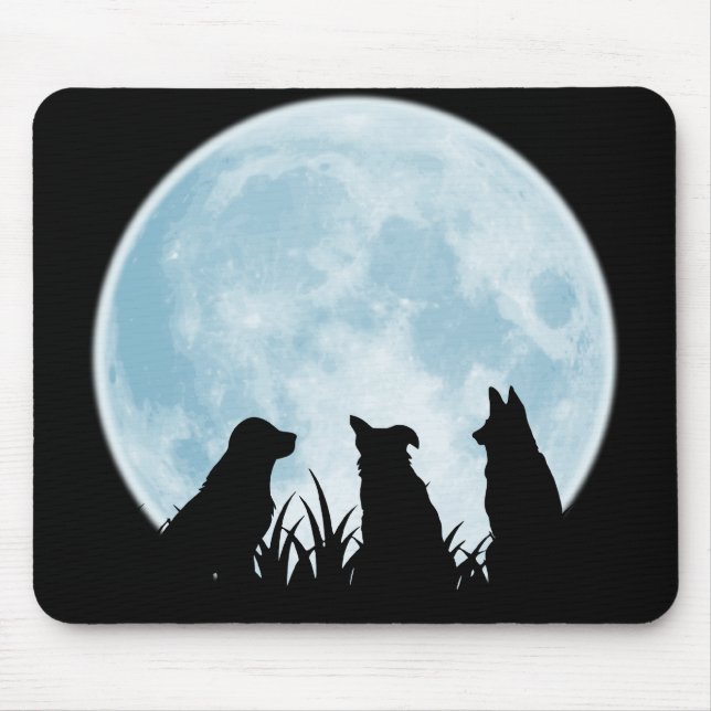 Mousepad Três cães na noite (Frente)