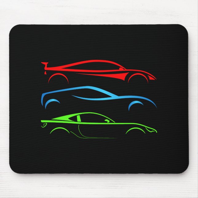 Mousepad Três Carros Desportivos (Frente)